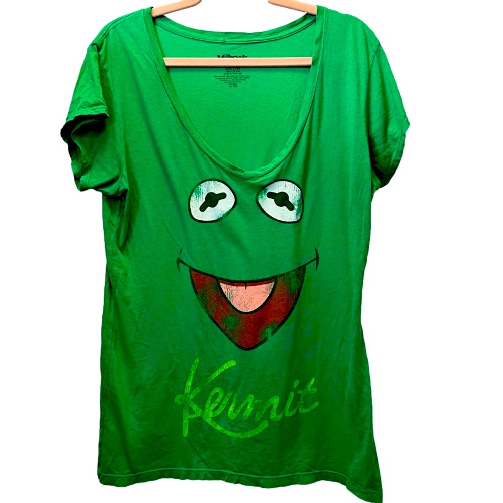 Women’s Vintage Kermit T-Shirt Green XXL Frog Muppets